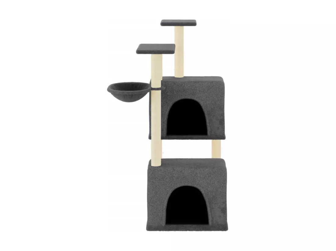 Arbre à chat avec griffoirs en sisal gris foncé 122 cm