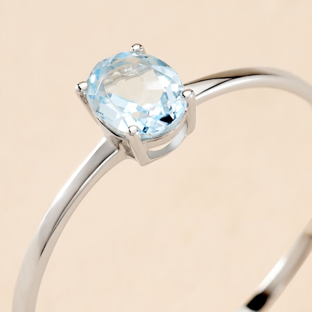 Bague Valentino Or Blanc Topaze