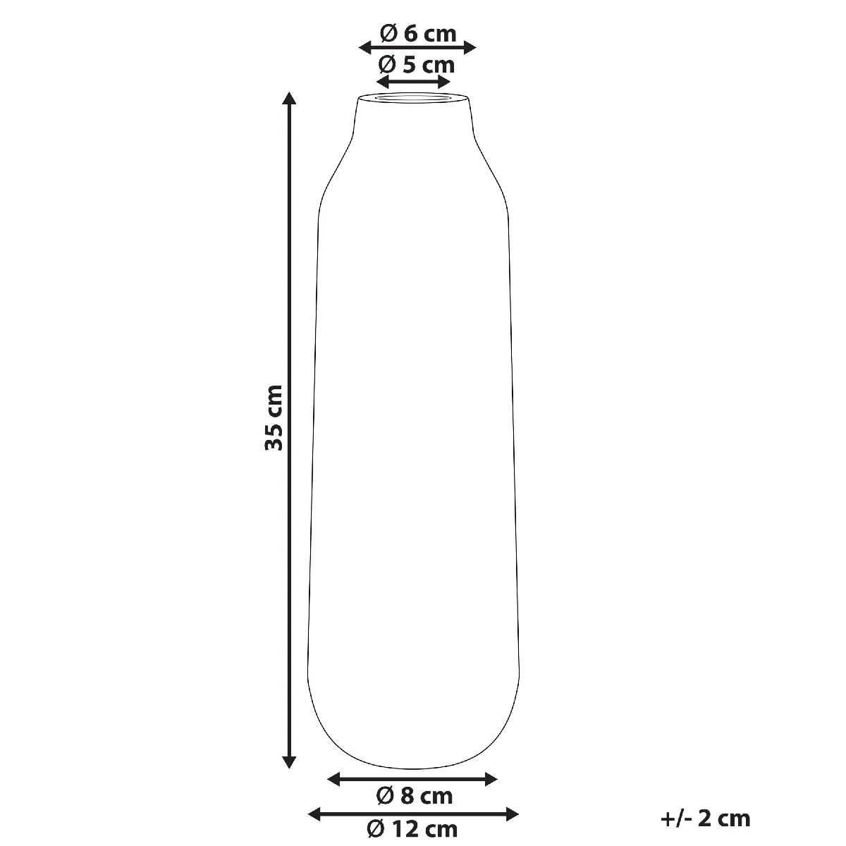 Beliani Vase MULAI 35 cm Blanc