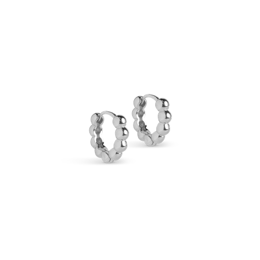 ENAMEL Copenhagen Ball Small Hoops, Silver
