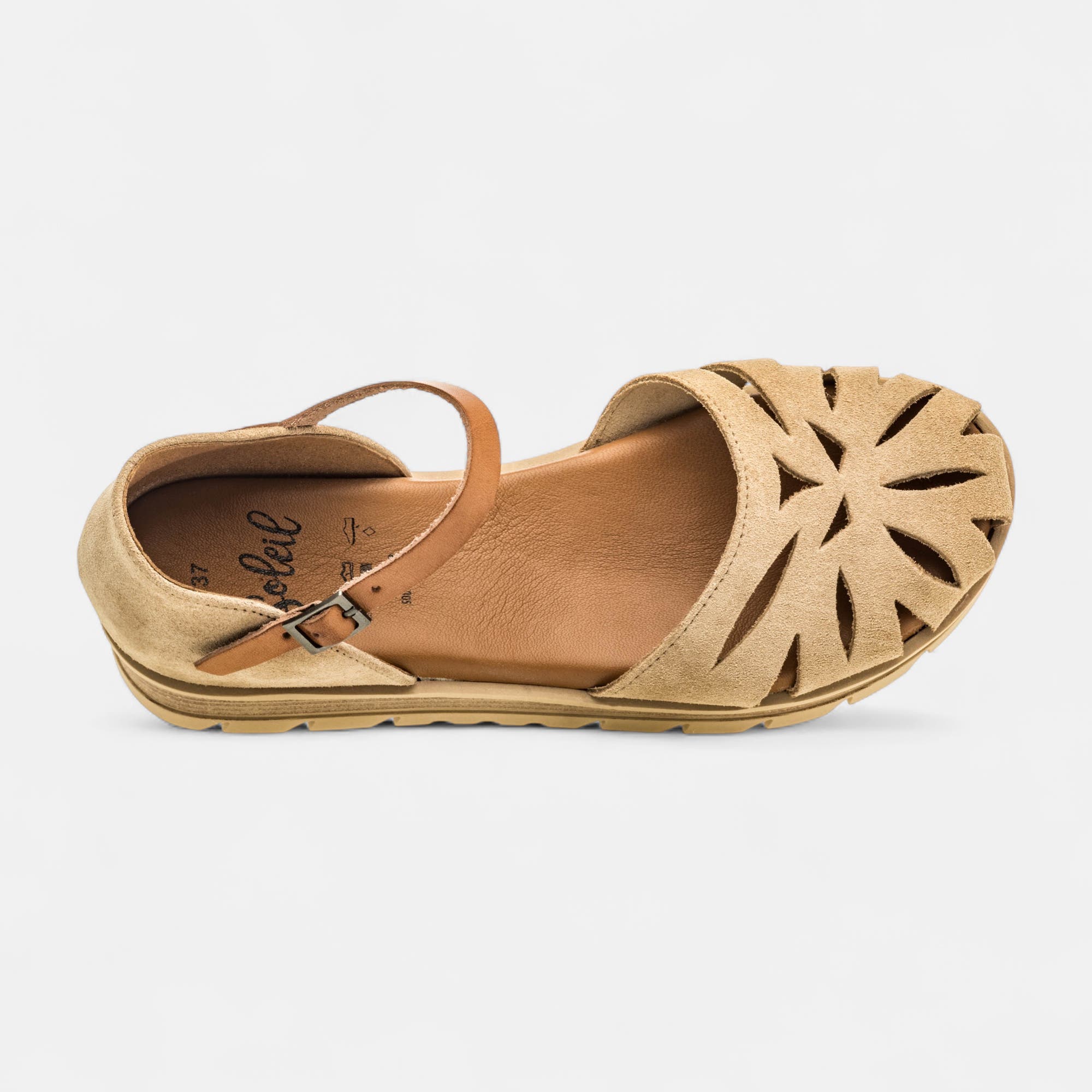 Sandales Femme en cuir beige