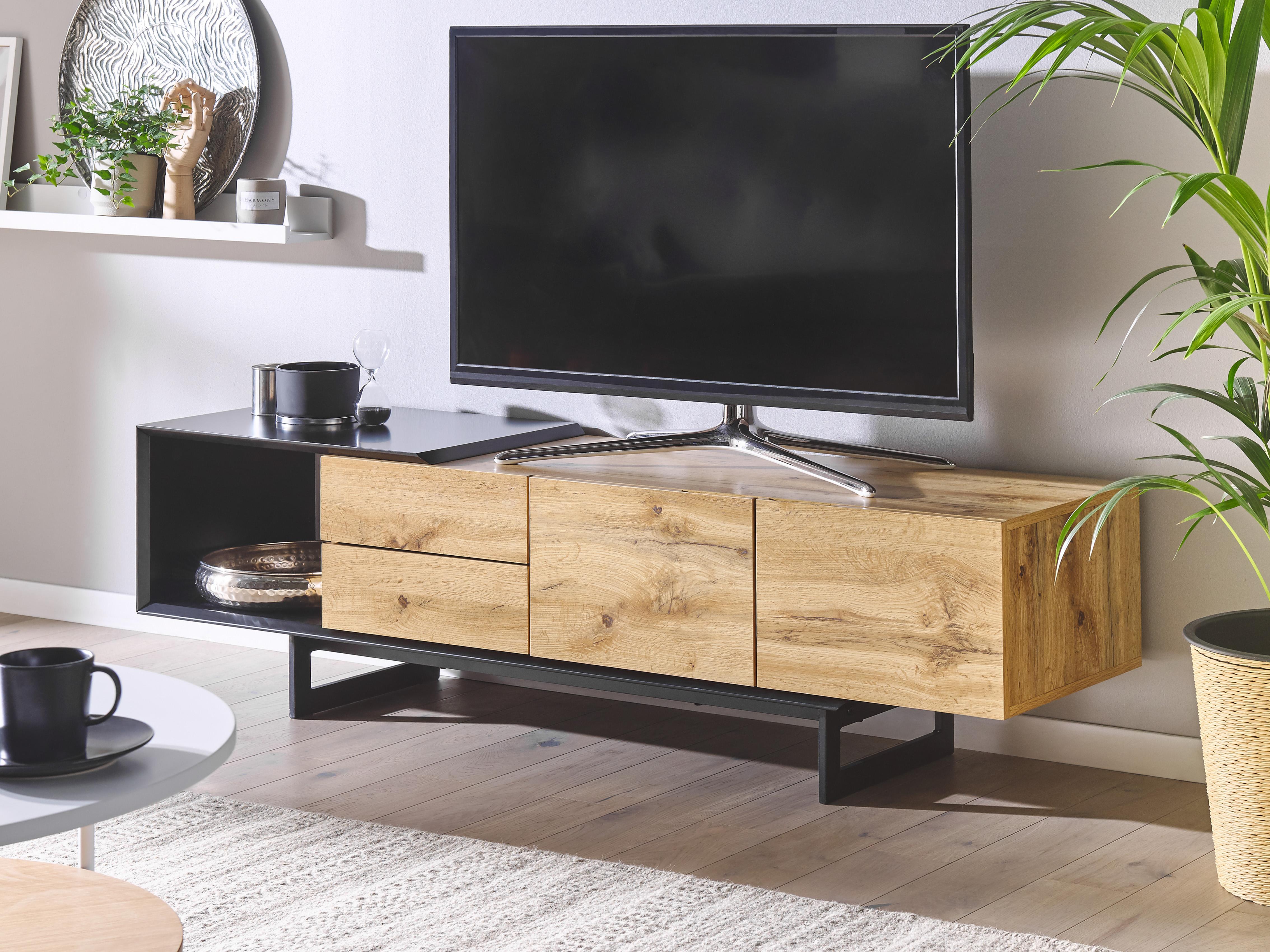 TV-meubel FIORA Bruin/zwart