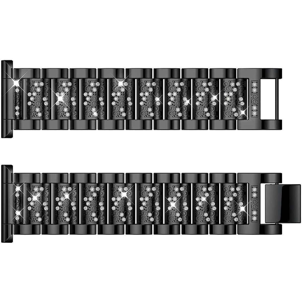 Smart klokkerem Diamond-klokkerem med klokkeramme for Fitbit Blaze Sort