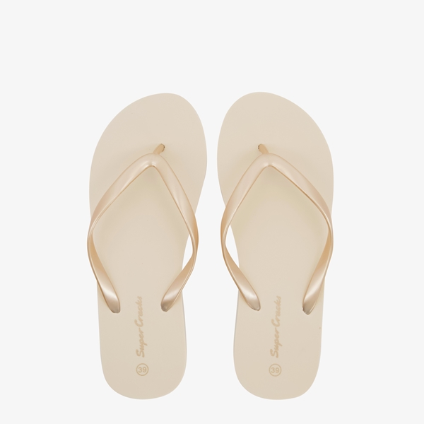 Supercracks dames teenslippers beige