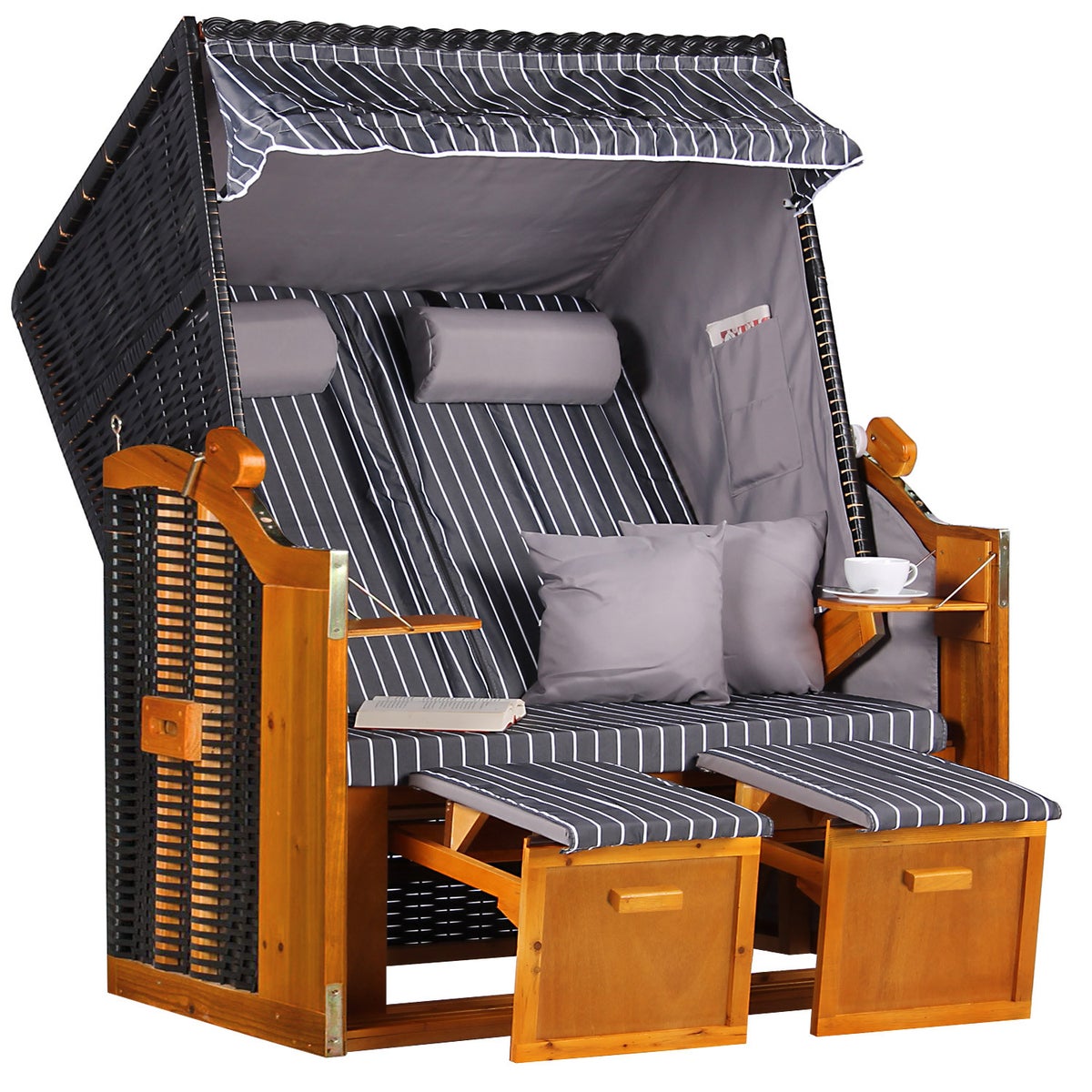 Baltic PE strandstoel, zwart, Royal Anthracite design
