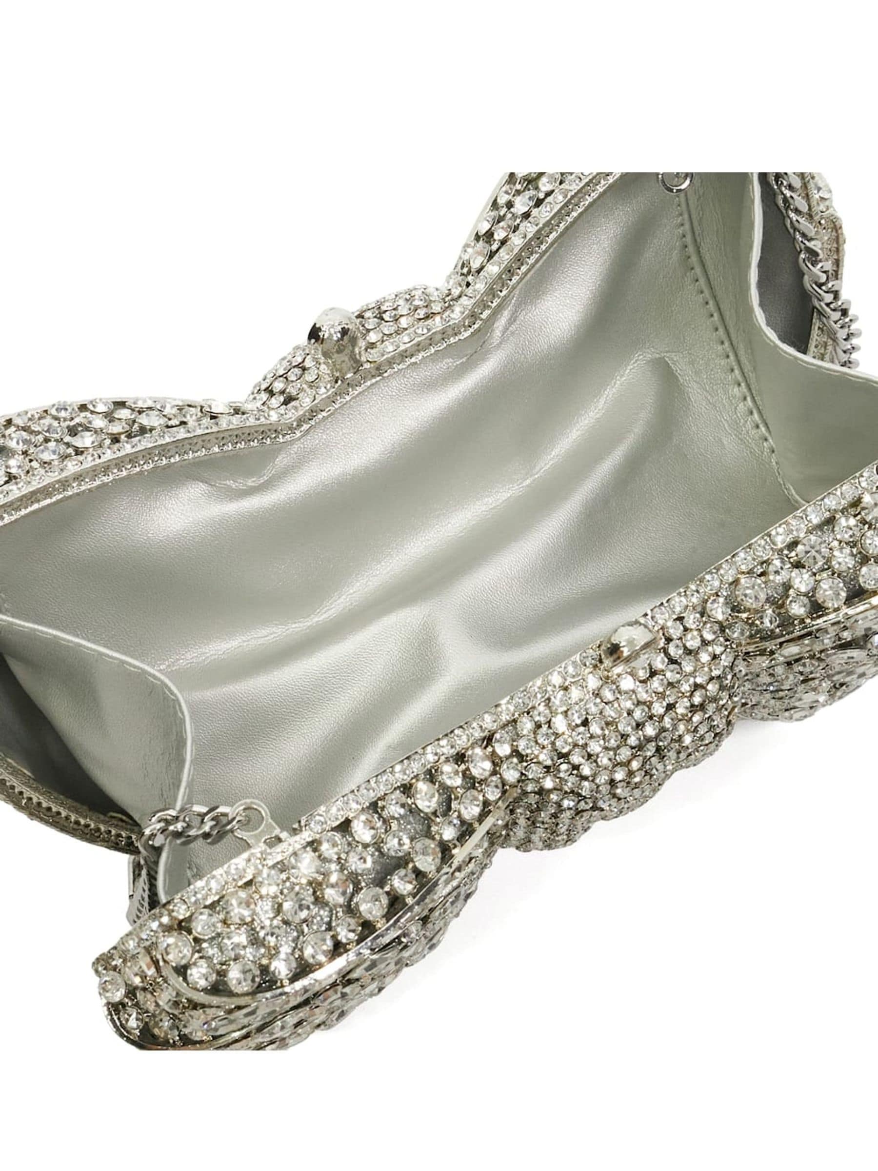 Zilver - Dune London Enchant tas met diamanten strik