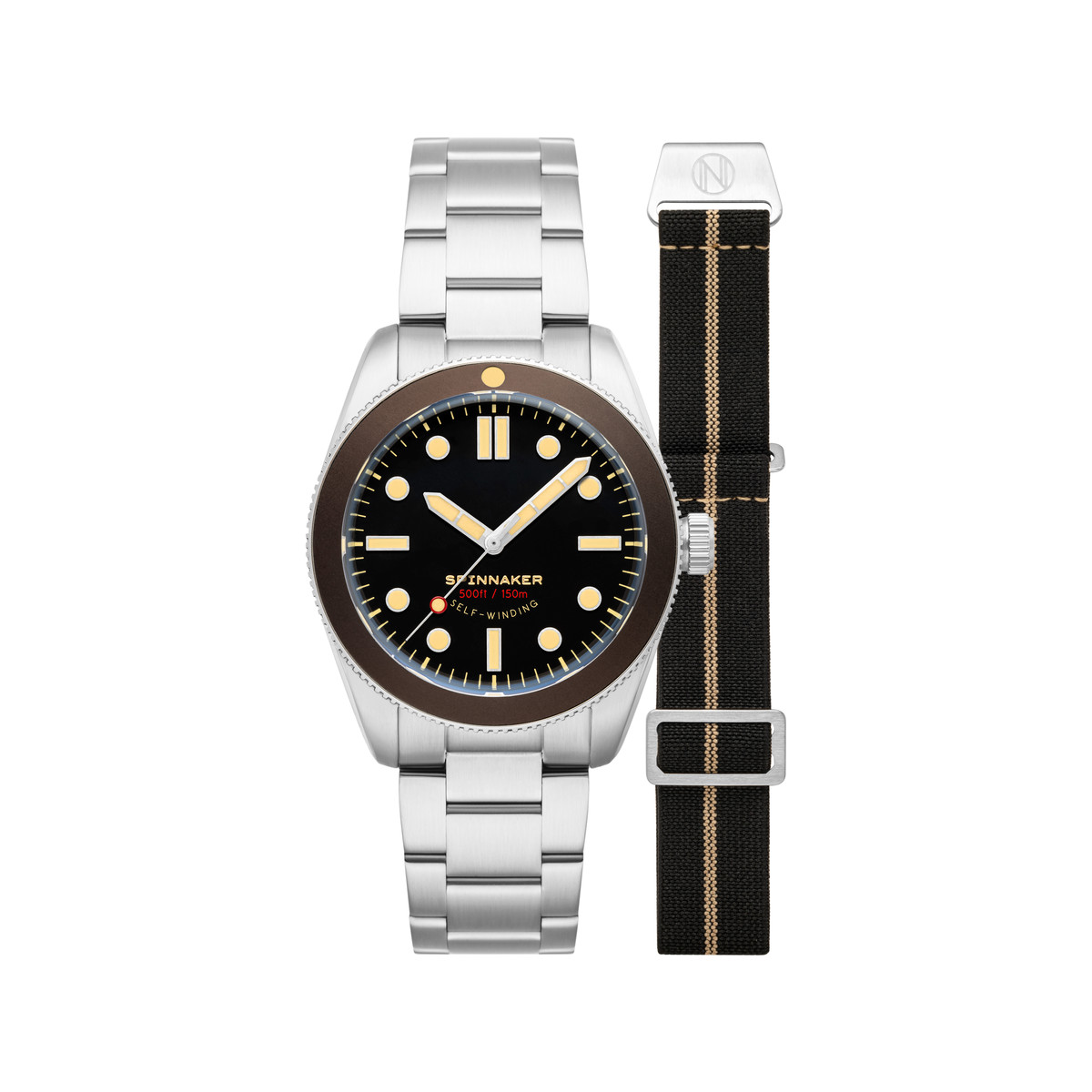 Montre coffret Spinnaker Croft homme automatique bracelet acier et nylon