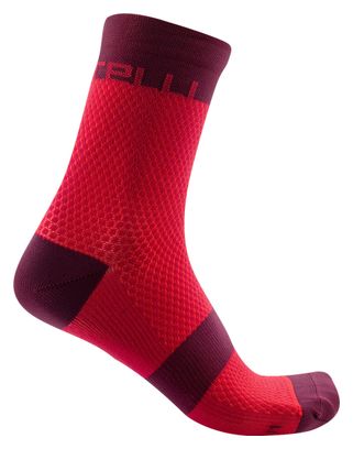 Chaussettes Femme Castelli Velocissima 12 Rouge/Bordeaux