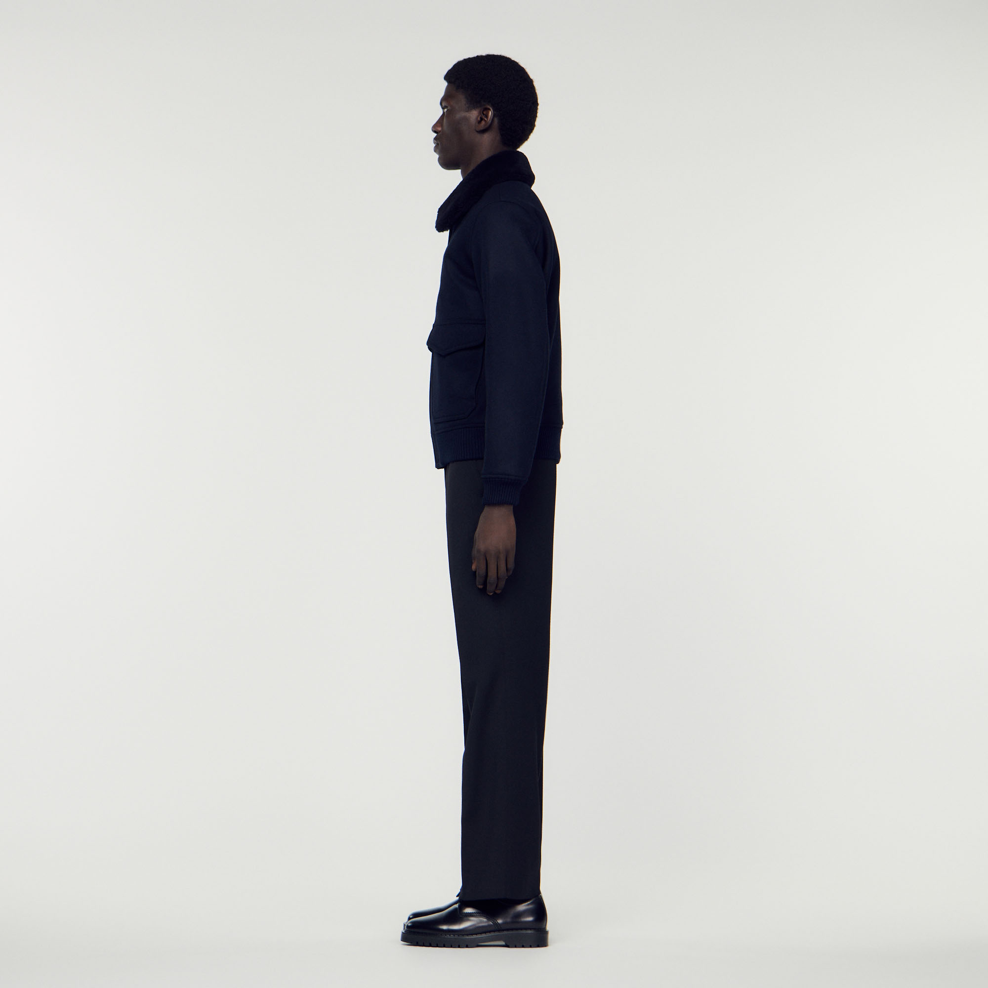 Blouson aviateur col mouton