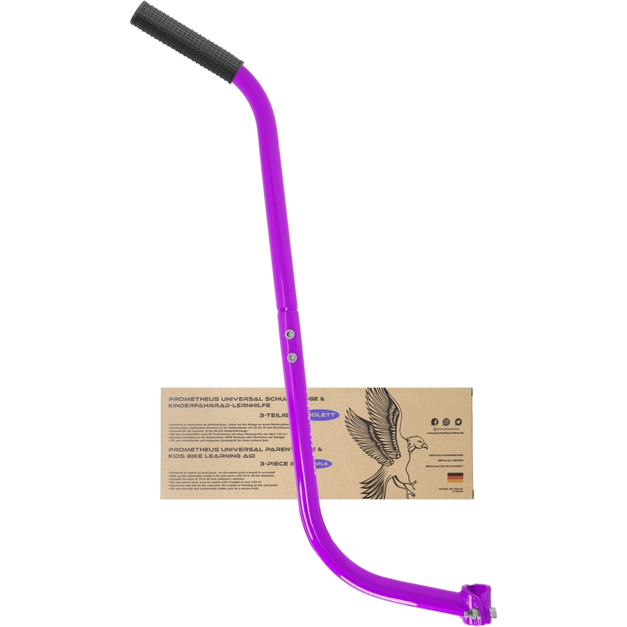 PROMETHEUS BICYCLES® Schiebestange für Kinderfahrrad violett