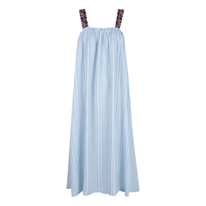 JoSephine Robe Mojito Broderies Rayures | Bleu ciel