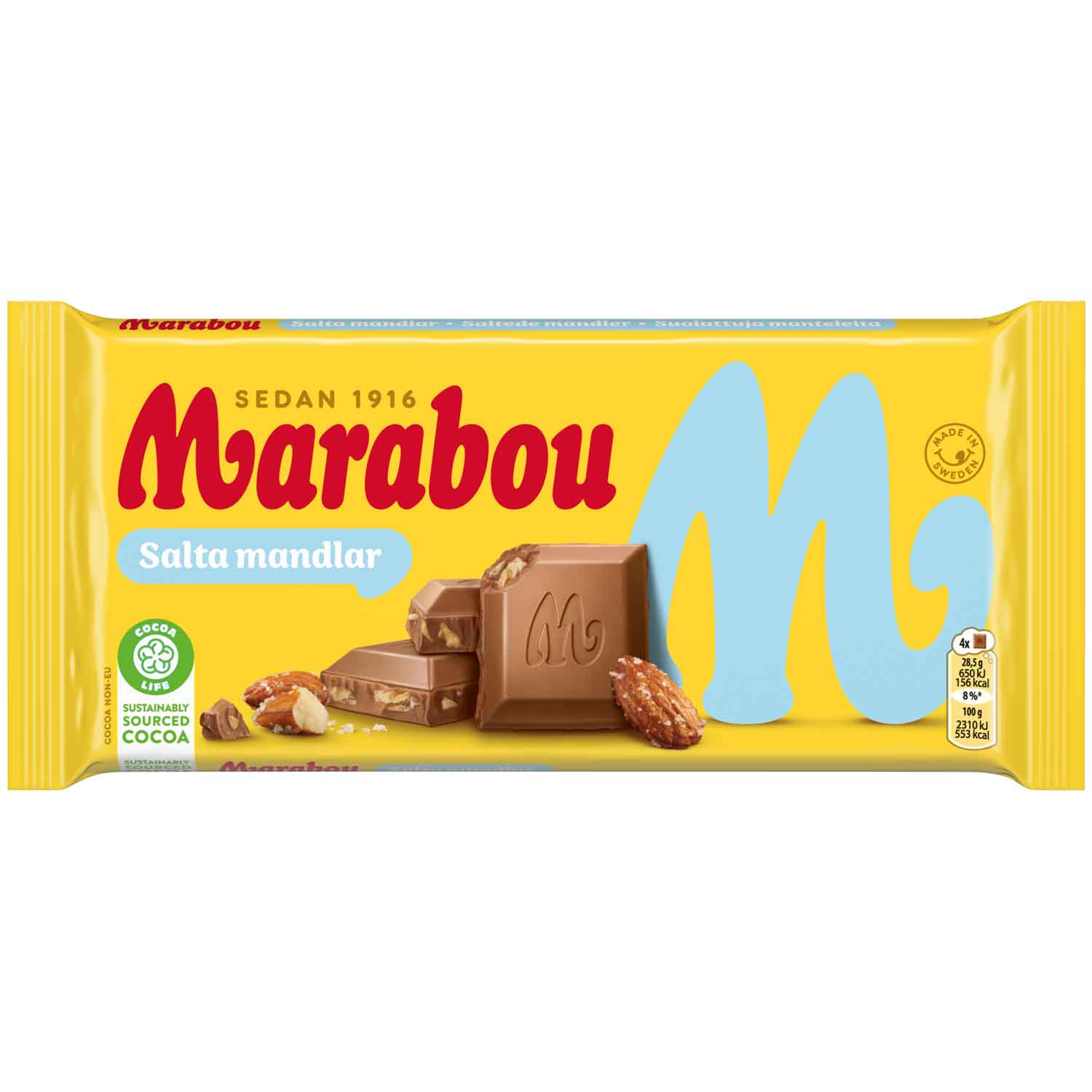 Marabou Tafelschokolade Salta Mandlar 220g MHD:29.6.25