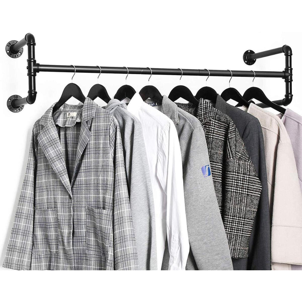 Set van 2 ophangrails - industriÃ«le look - zwart