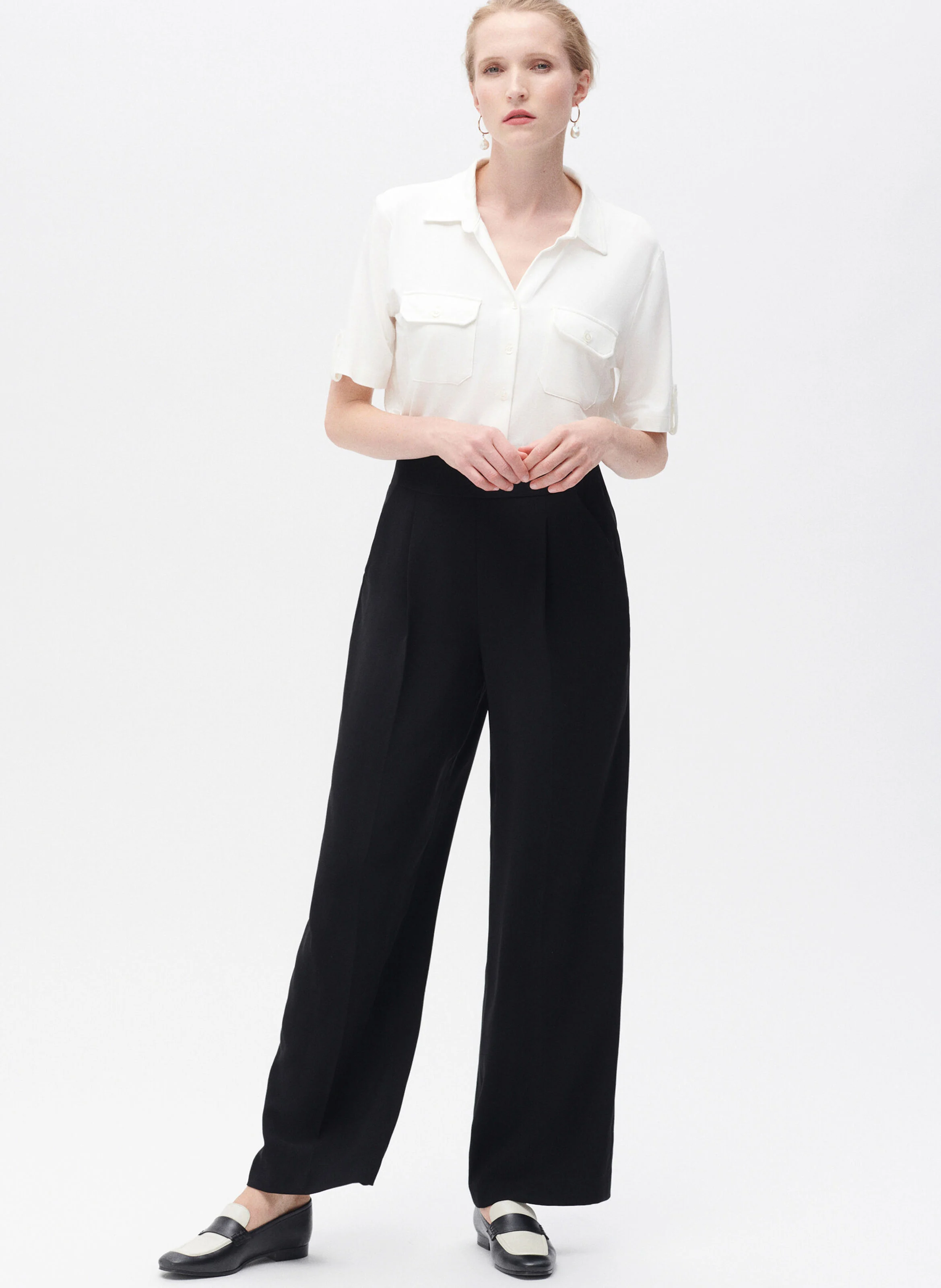 TESTELO - Tee-shirt col classique | Blanc