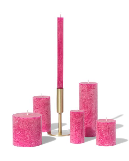 bougies rustiques rose