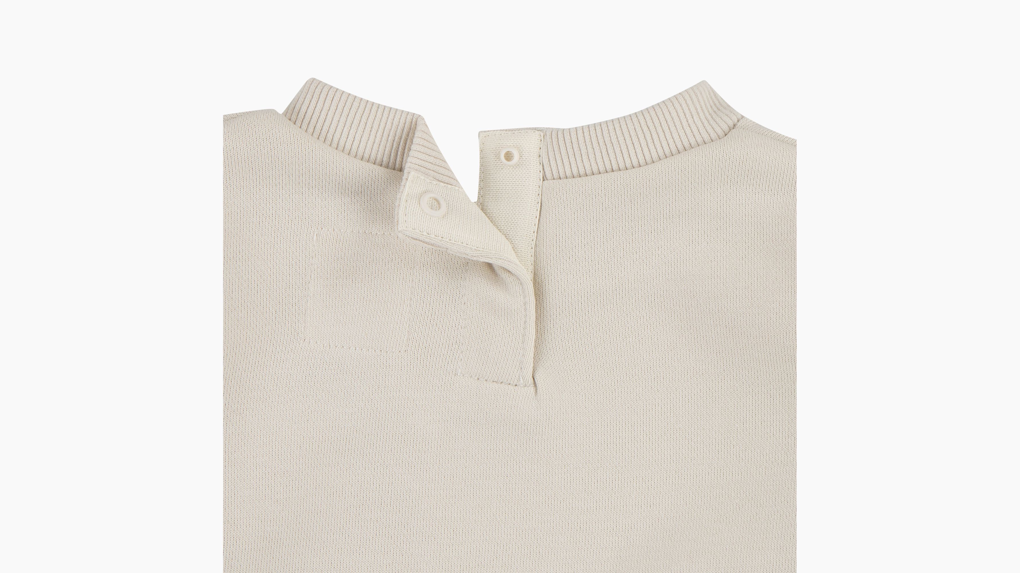 Bébé sweat-shirt à col rond ourson et poche - Birch - Beige
