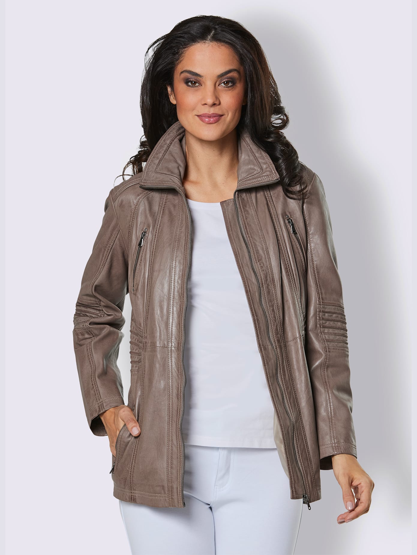 Veste en cuir cuir agneau nappa