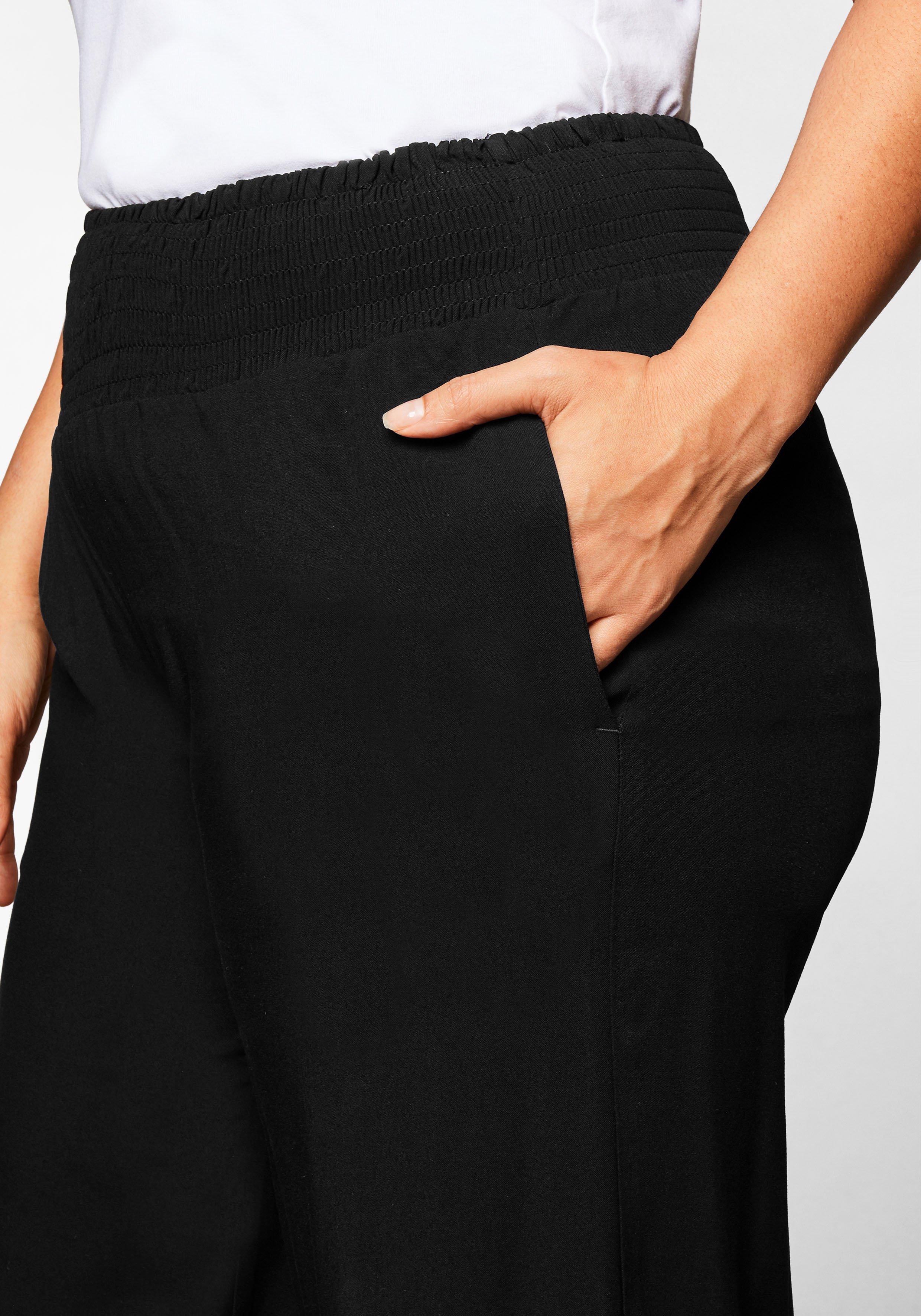 Weite Hose mit Smokbund, aus Viskose