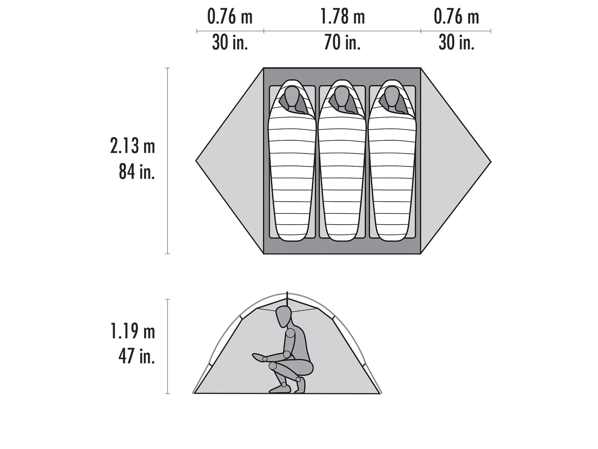 MSR Access 3 Tent Lt Grey