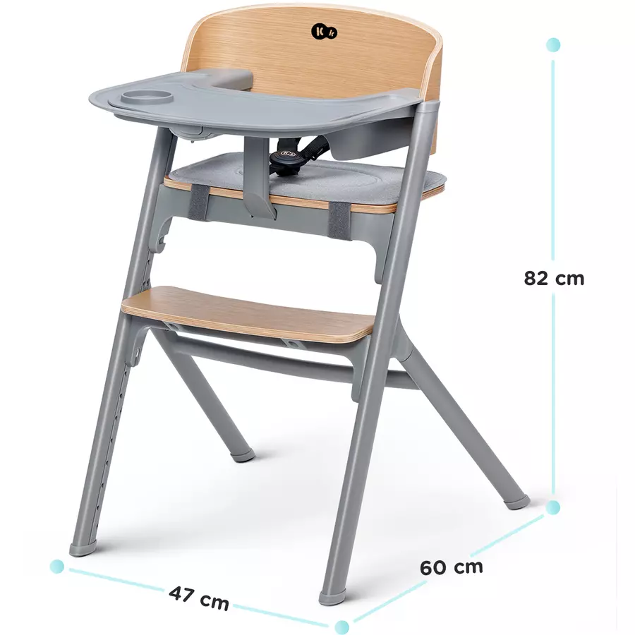 Kinderkraft Hochstuhl LIVY mit Babywippe CALMEE oak