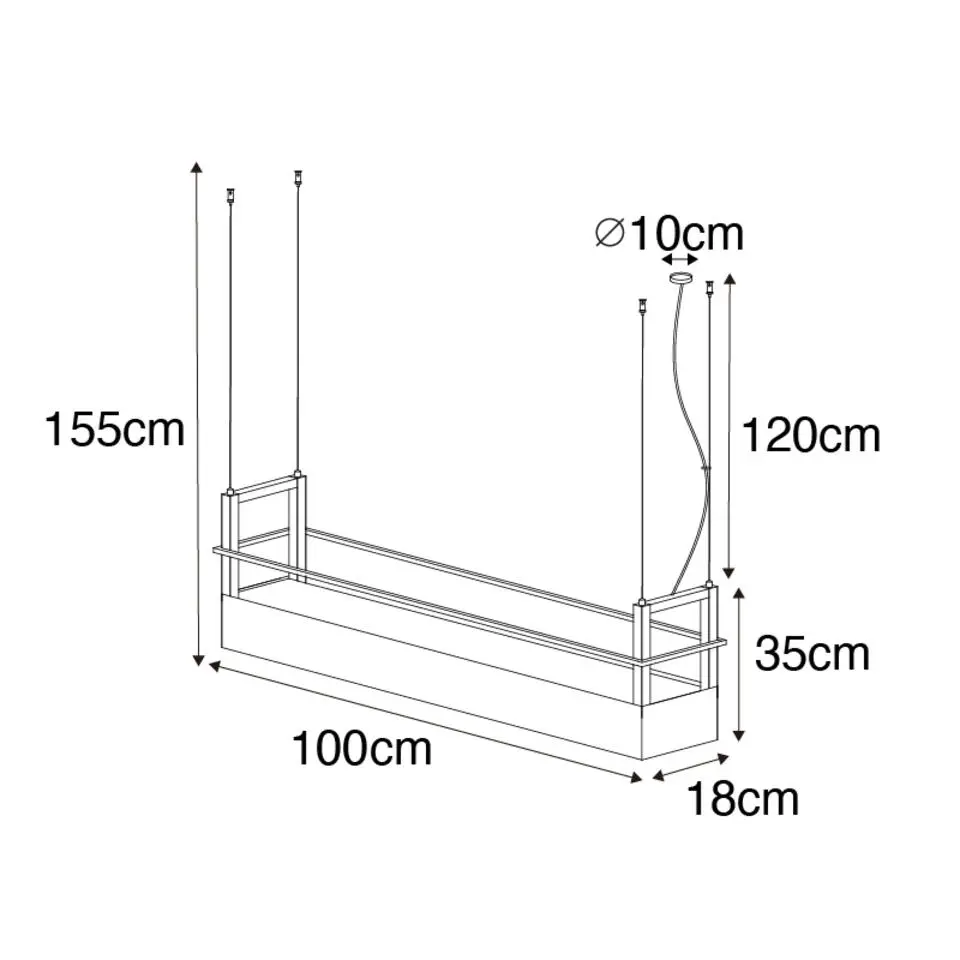 Qazqa hanglampen cage rack zwart gu10