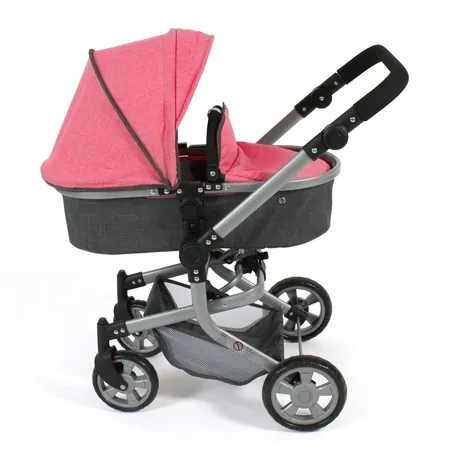 Bayer Chic 2000 Kombi-Puppenwagen Mika Melange anthrazit-pink