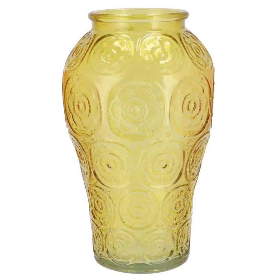 DK Design boeket vaas Circle - glas - geel - 15 x 25 cm