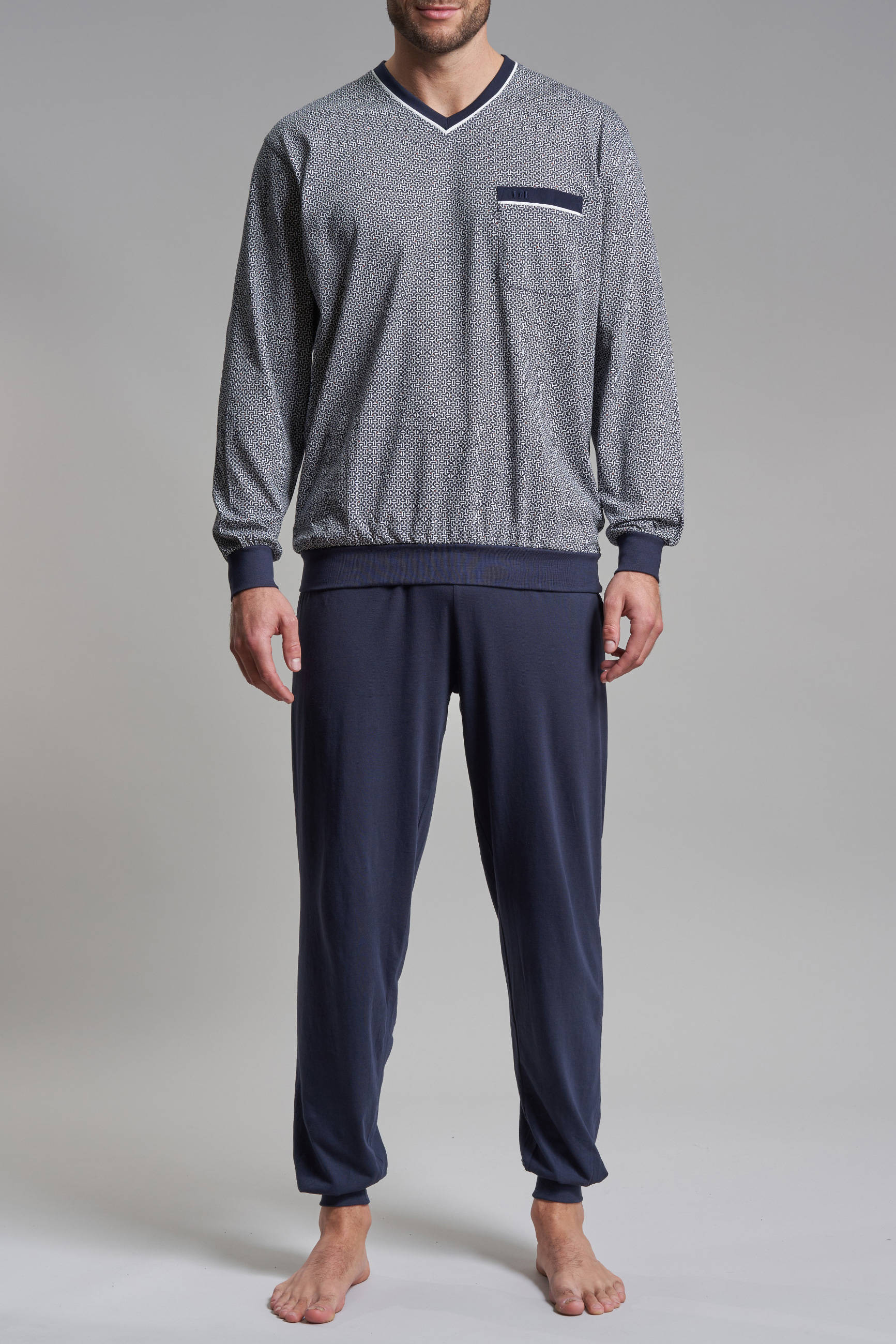 Götzburg pyjama donkerblauw/wit