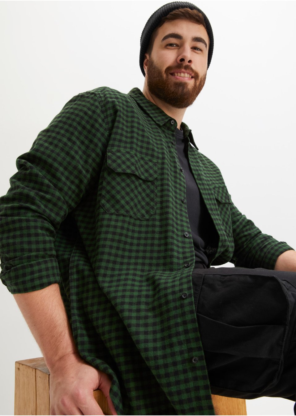 Chemise manches longues en flanelle, Slim Fit
