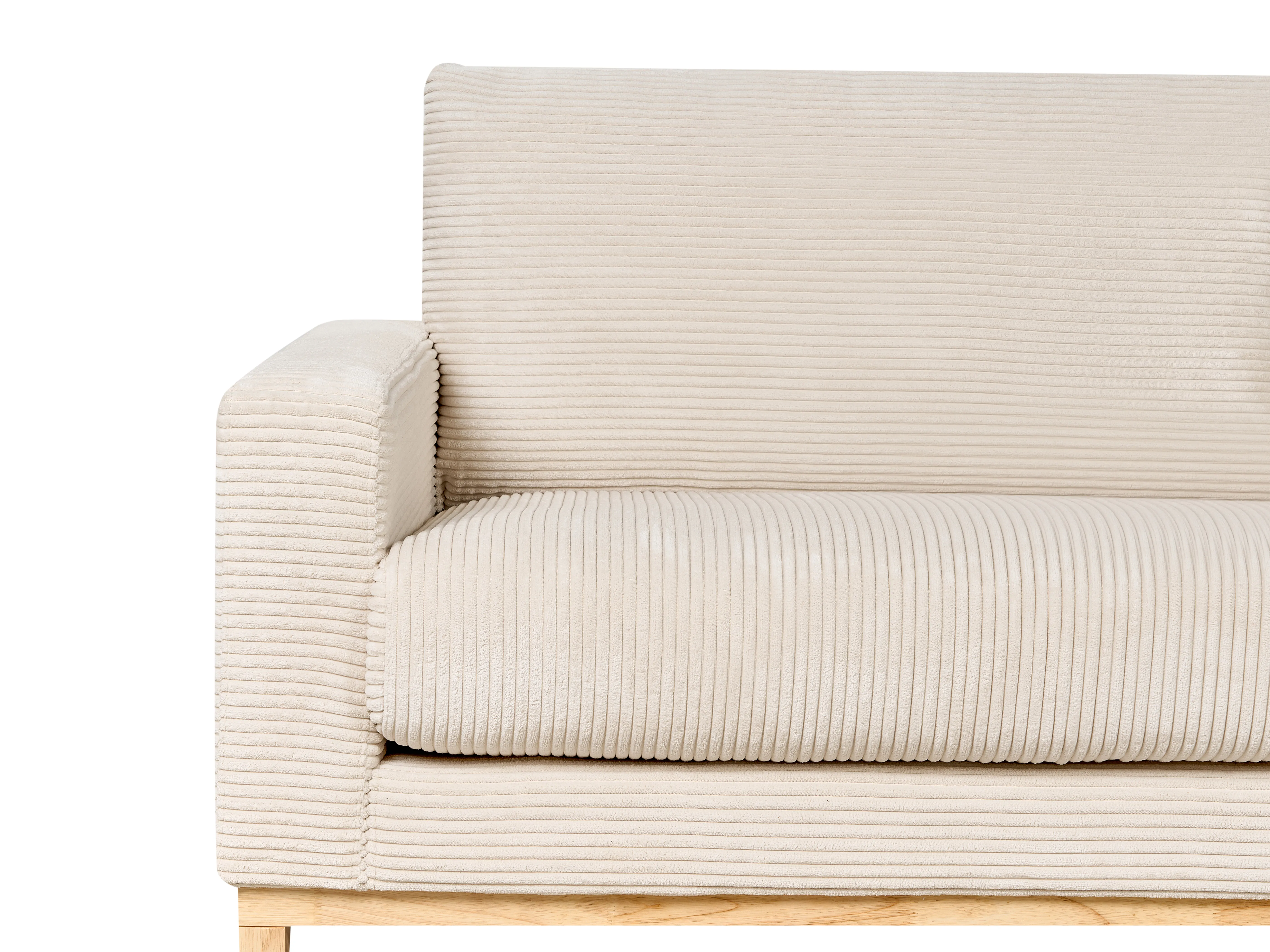 Hoekbank 4-zits SIGGARD Corduroy Lichtbeige linkszijdig
