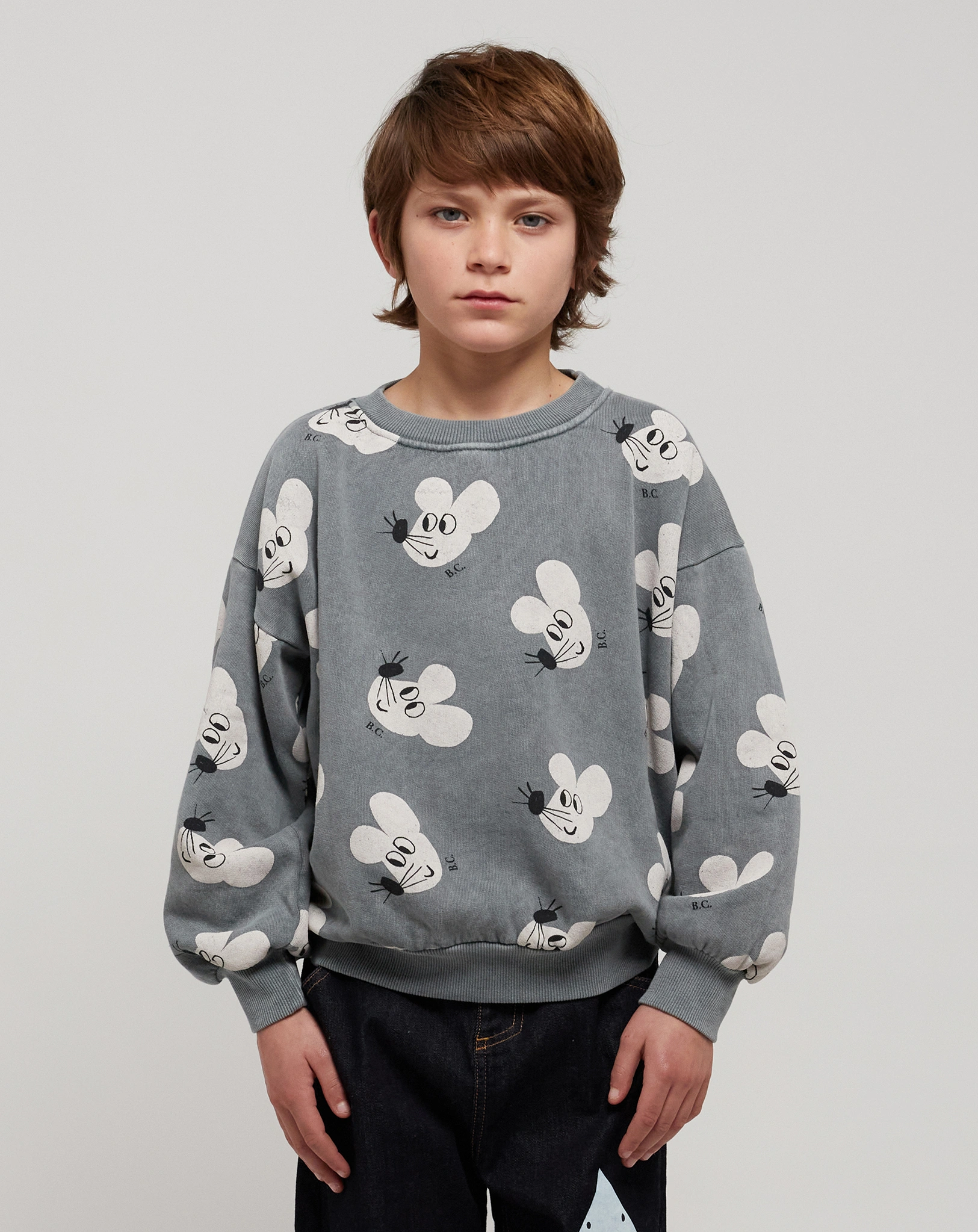 Sweatshirt MOUSE ALL OVER in grau