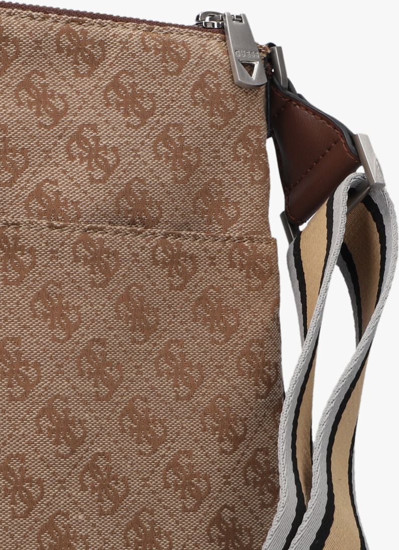 GUESS beige guess schoudertas strave xbody flat w frnt zpr