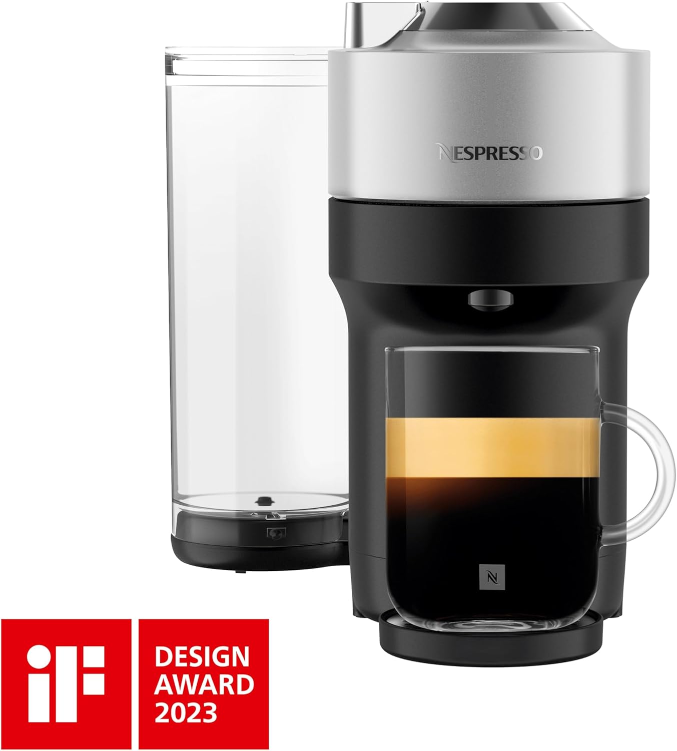 Nespresso Vertuo Pop+ Kaffeekapselmaschine Silber | Gourmetkaffee mit perfekter Crema in 4 Tassengrößen