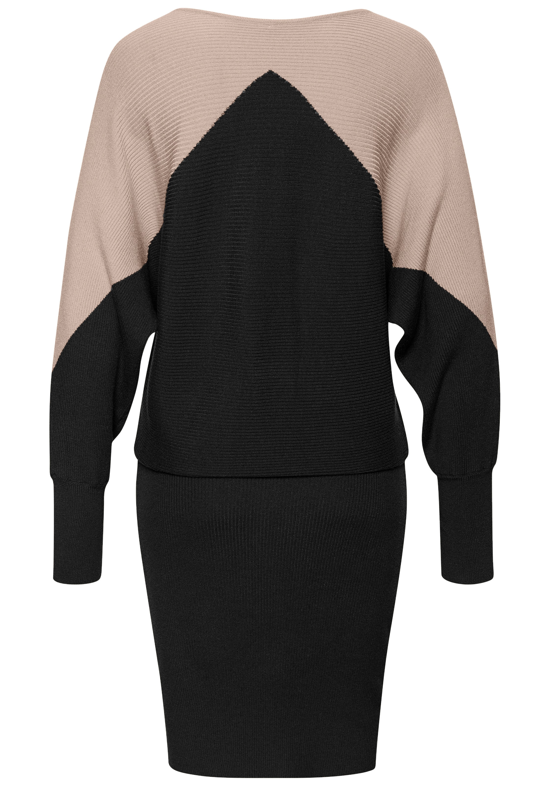 LASCANA Strickkleid in Kontraststrick, Winterkleid