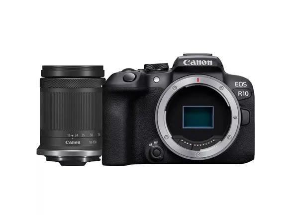 Canon EOS R10 - Digitalkamera - spejlløst - 24.2 MP - APS-C - 4K / 60 fps - 8.3x optisk zoom RF-S 18-150 mm F3.5-6.3 IS STM objektiv - Wi-Fi, Bluetooth - sort