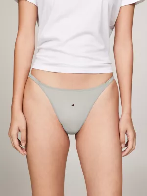 Conjunto de 3 tangas de malha com bordado de logotipo