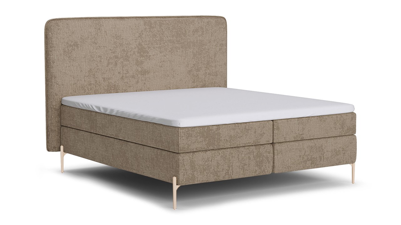 Boxspring Quartz - Velvet motif taupe