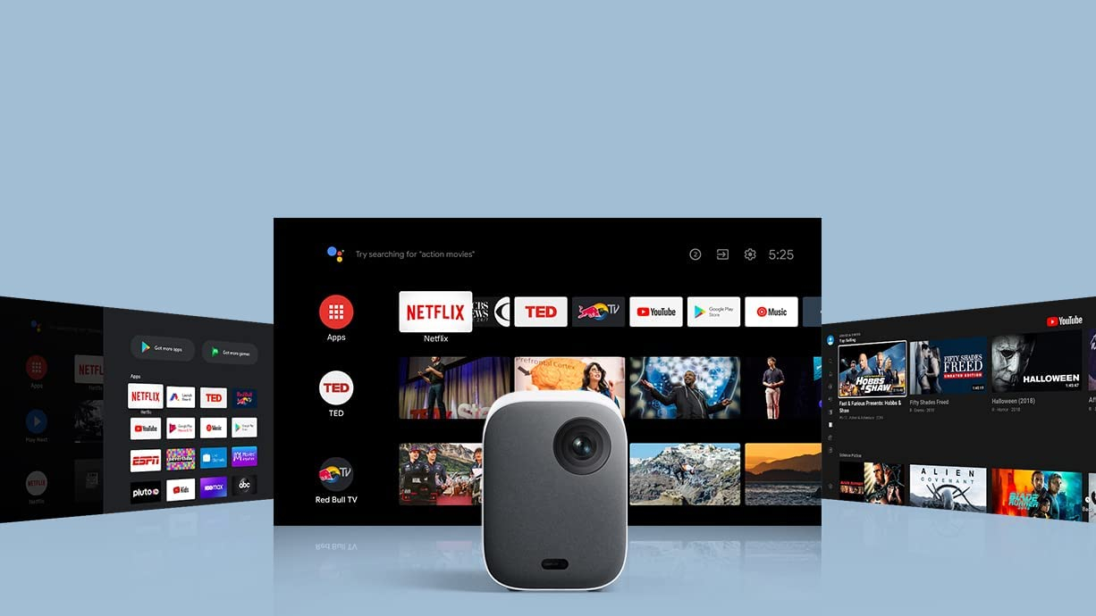 Mi Smart Projector 2 Multimedia DLP Projektor Beamer Heimkino (500Lumen) 1080p Full HD / HDMI / Dolby Digital / Fernbedienung