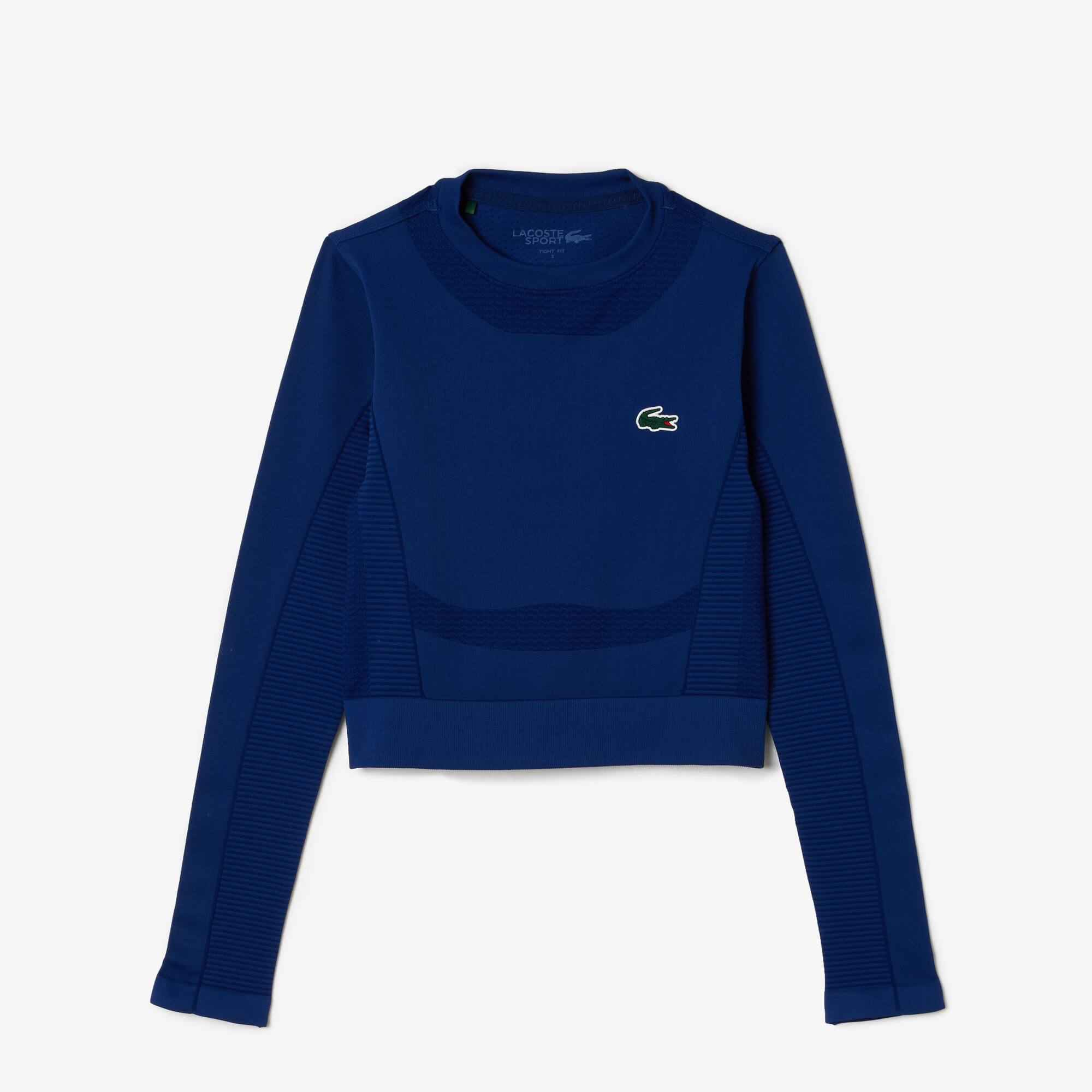 Langärmeliges nahtloses Sport-Oberteil T-Shirts - Blau - Lacoste - Damen