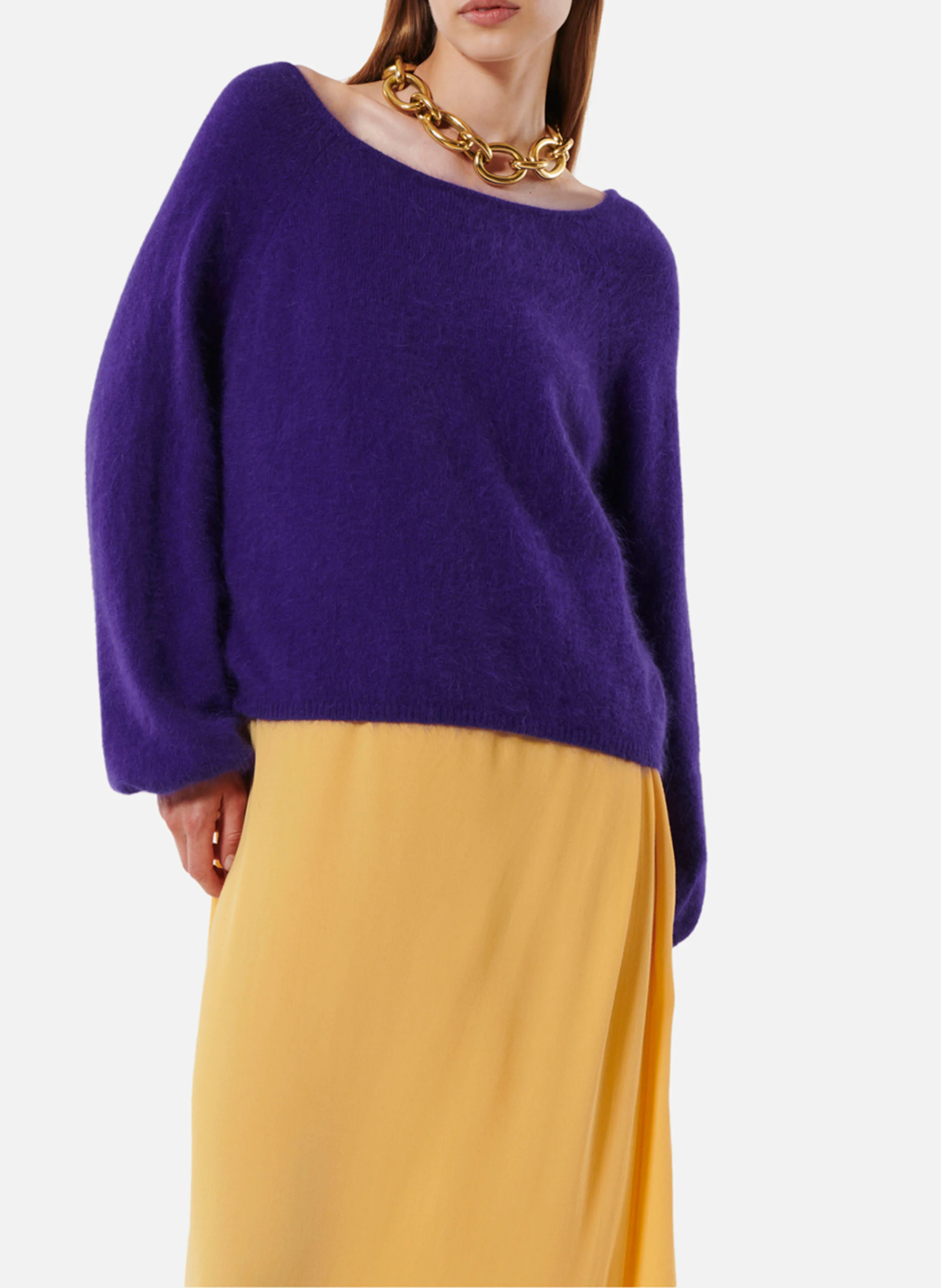 LAUPER - Pull col rond en laine mélangée | Violet