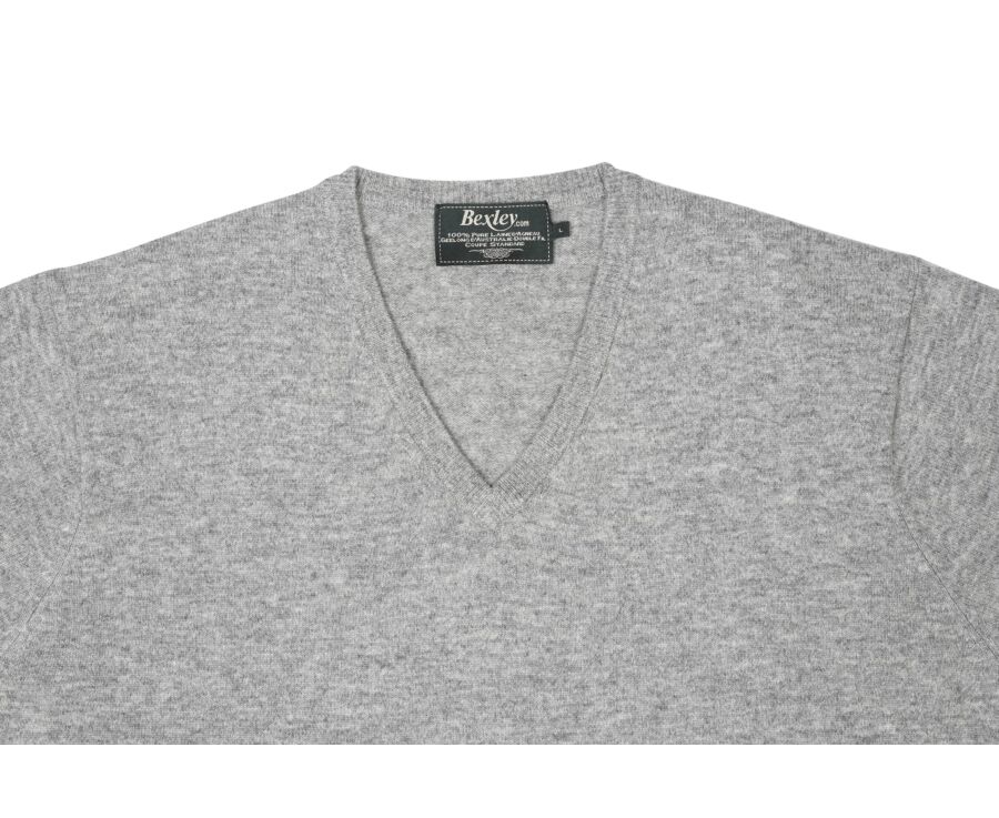 Pull col V homme laine Gris Chiné - ELIAN