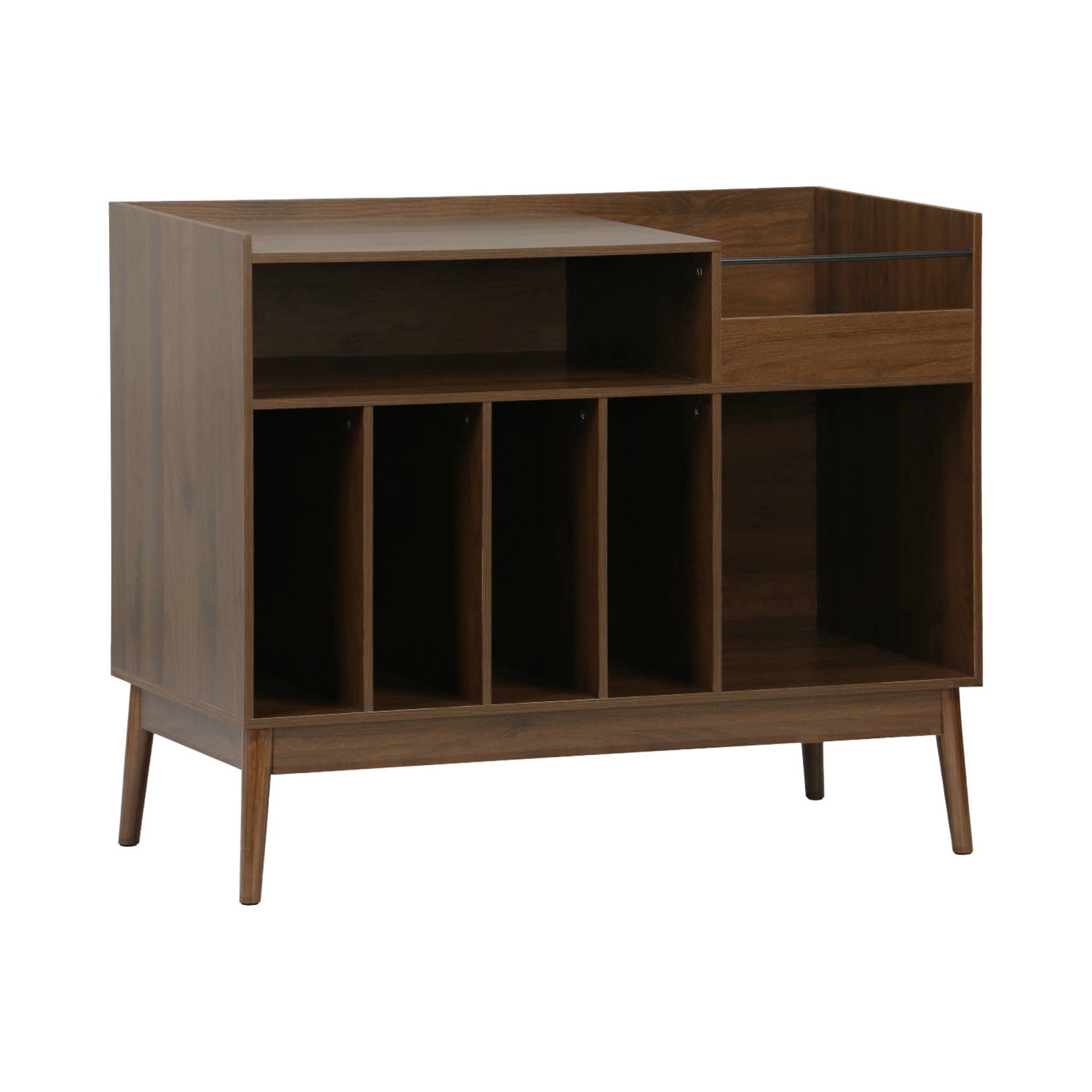 sweeek Vintage-Möbel für Schallplatten mit Holzdekor