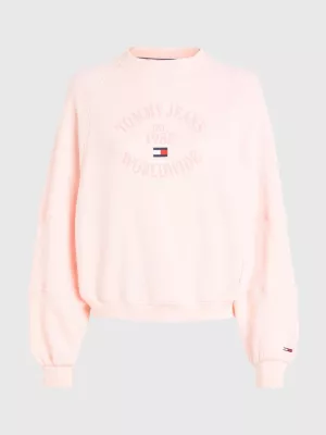 Moletom com mangas raglan e modelagem relaxada com logo