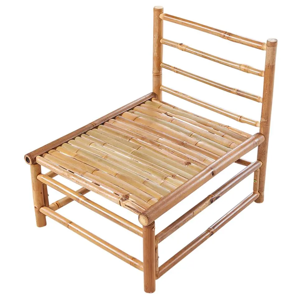 CERRETO - Loungeset 5-zits met salontafel - Wit - Bamboehout