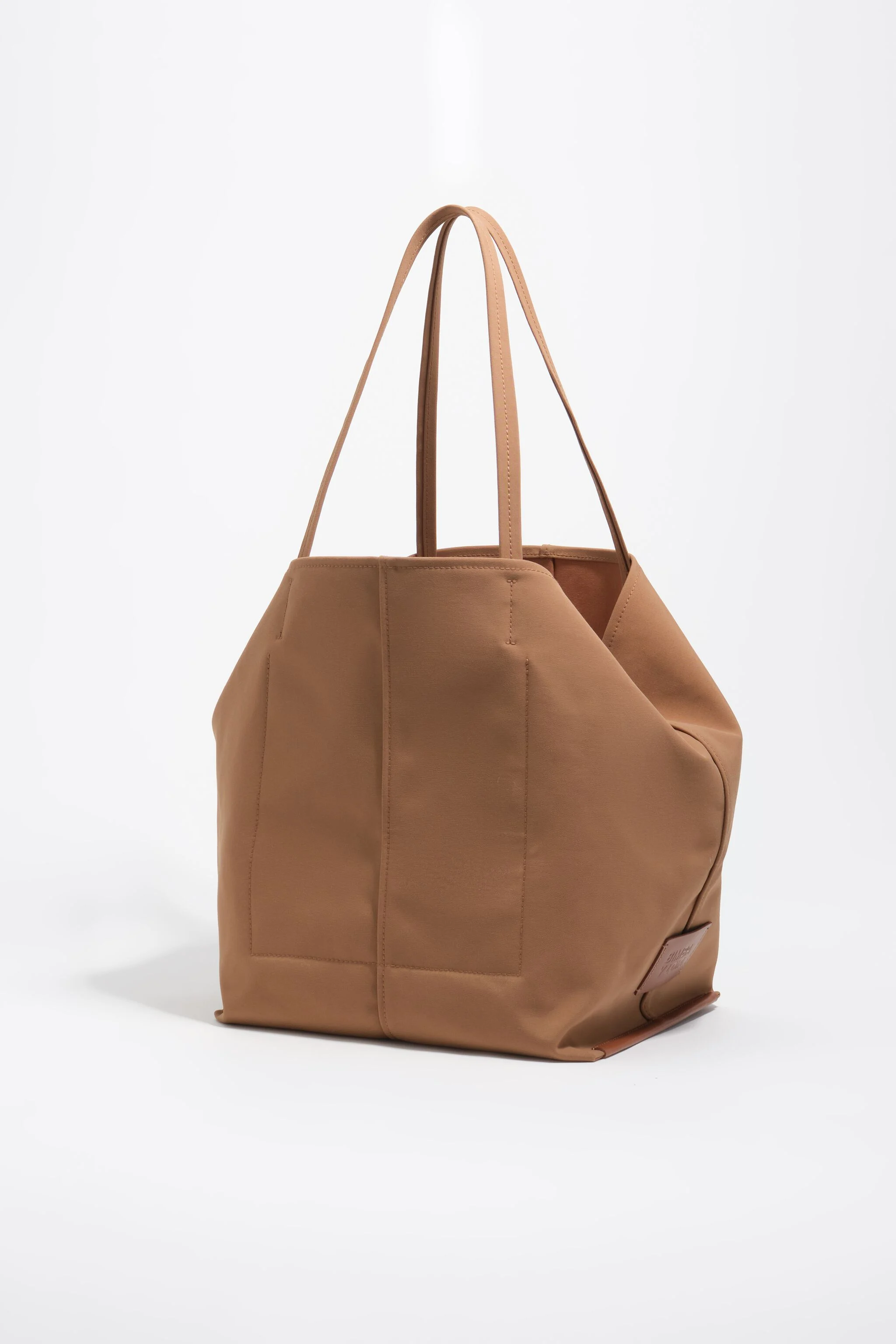 Sacola grande de compras em gabardine cor canela