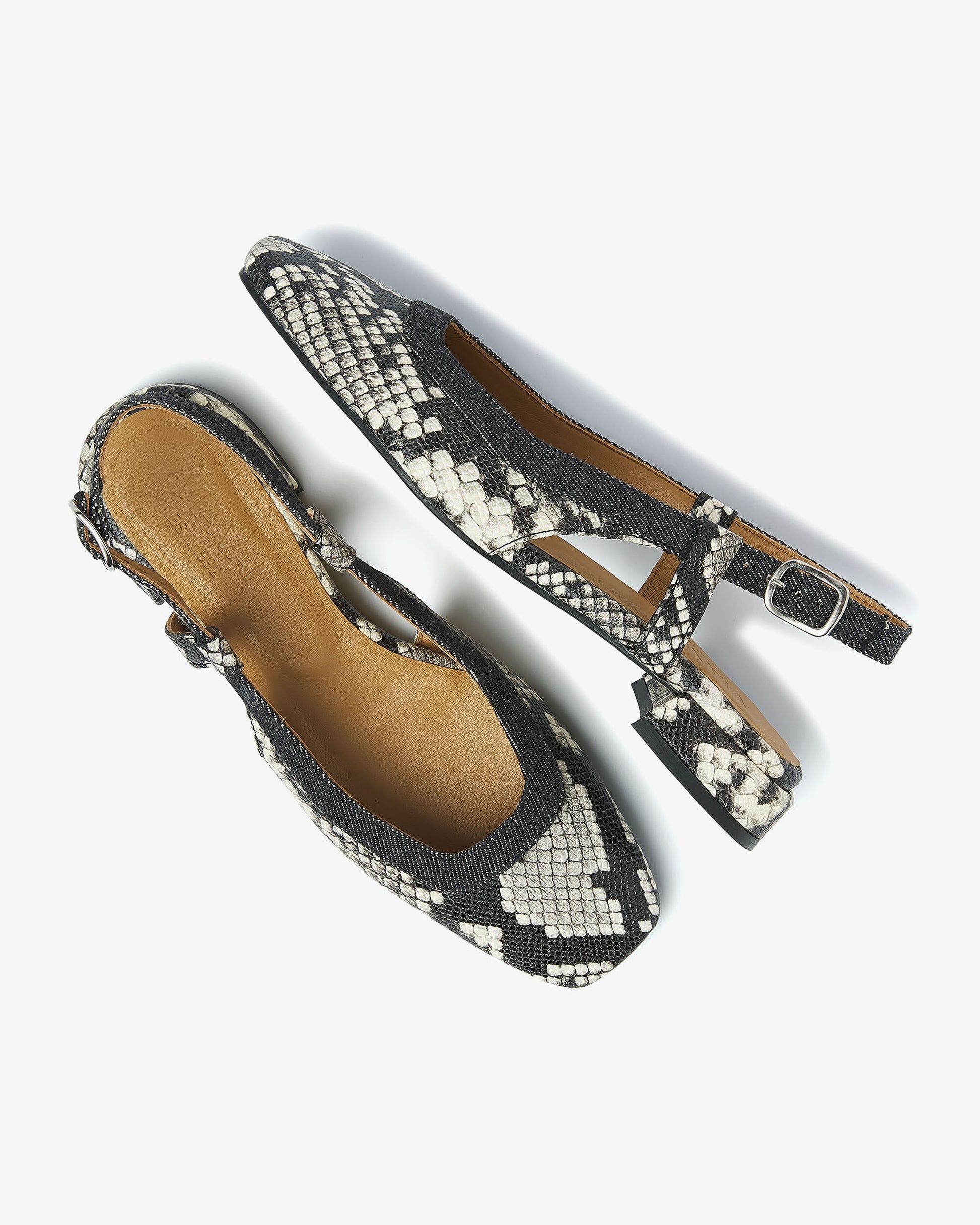 VIA VAI slangenprint slingbacks Julie Xena