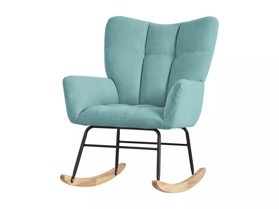 ML-Design Fauteuil à Bascule Sauge, avec Housse en Tissu Éponge, Structure en Acier à Coucher