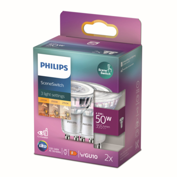Philips LED spot GU10 50W 2 stuks sceneswitch