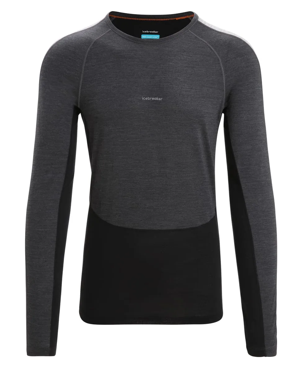 Icebreaker Men's 125 Zoneknit™ Long Sleeve Crewe Jet Heather/Black/Metro Heather