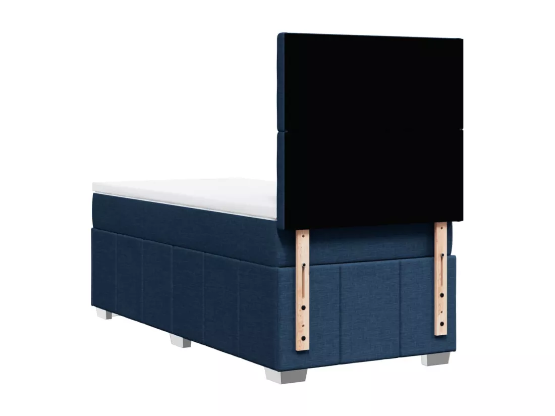Sommier à lattes de lit avec matelas Bleu 90x190 cm Tissu